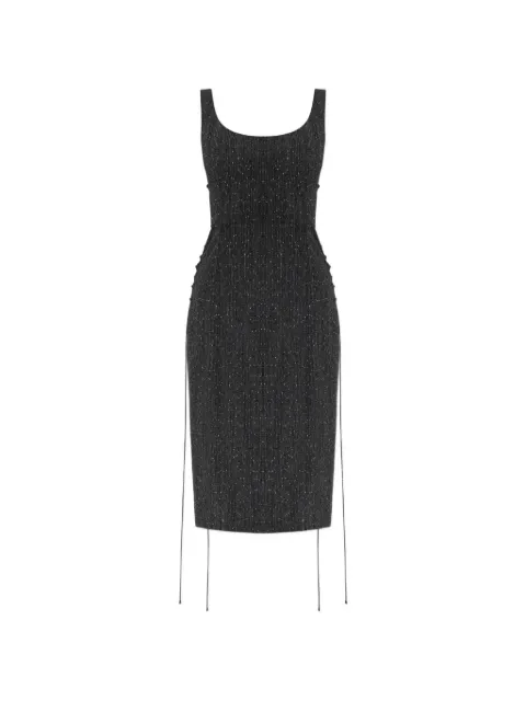 Alexander McQueen Corset lace flecked pinstripe pencil dress in grey Grey 871958QJAGG