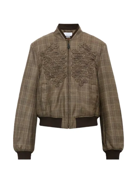 Alexander McQueen Prince Of Wales check bomber jacket in brown Brown 873163QUAD7