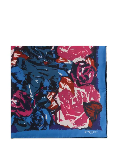 Givenchy floral-print silk scarf Blue 7100118860