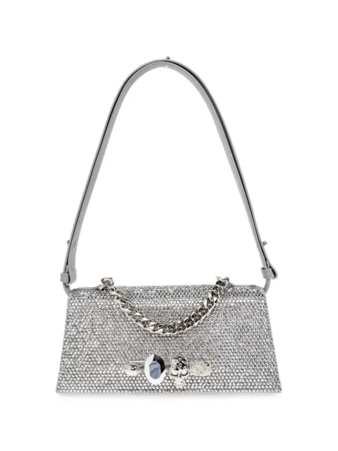 Alexander McQueen jewelled crystal-embellished shoulder bag Silver 8661381BLCN