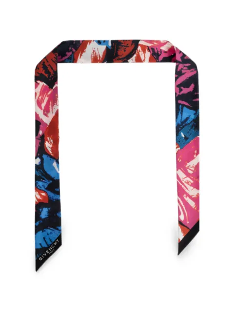 Givenchy abstract-print silk scarf Black 7100118840