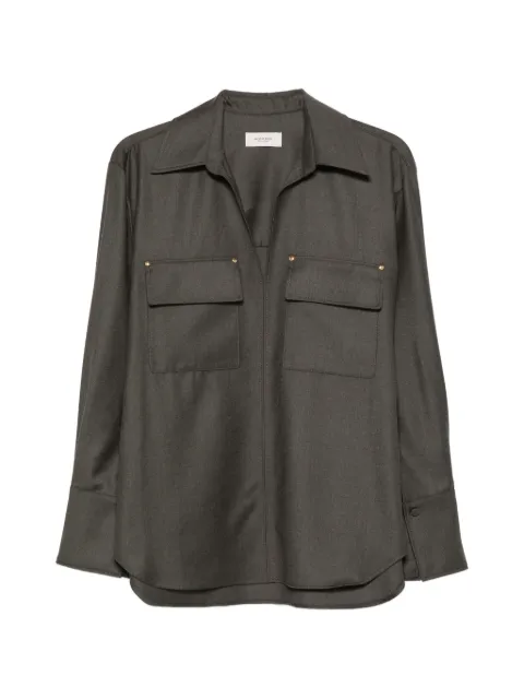Agnona chest-pocket long-sleeve blouse Grey TD1202YU1142