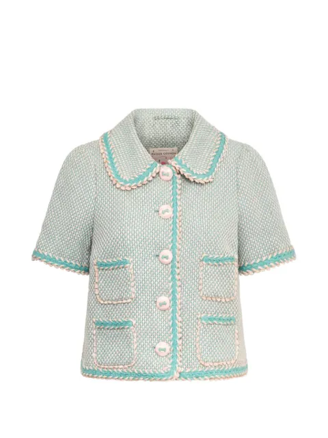MAISON COMMON short-sleeved tweed jacket Green 7520710
