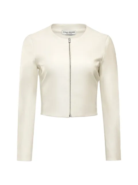 Susan Bender zip-up leather jacket White SB62500