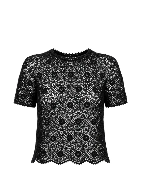 Nili Lotan Elionne crochet-knit blouse Black 81626Y343
