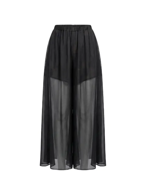 Masnada sheer palazzo pants Black 8071PANTALONEGRE