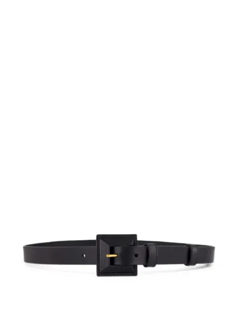 Saint Laurent square-buckle leather belt Black 840923AACU5
