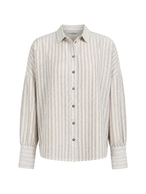Forme D'expression striped drop-shoulder shirt Neutrals DS004