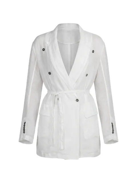 Masnada double-breasted belted coat White 8051GIACCARAM