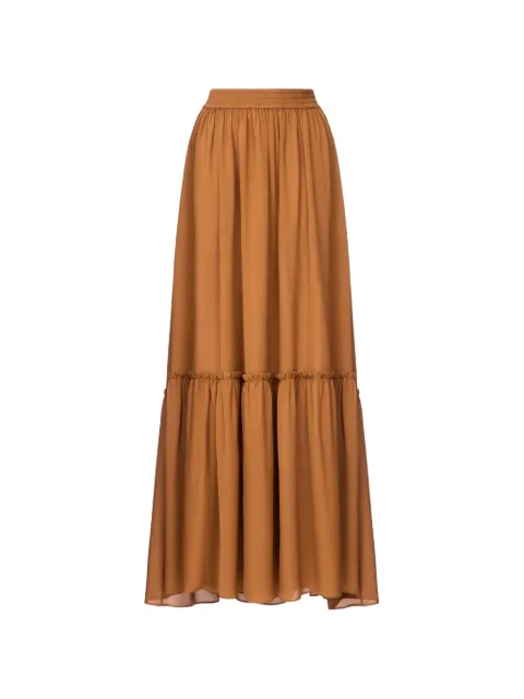 Jacob Lee tiered ruffled maxi skirt Orange WSS0095SS26CG