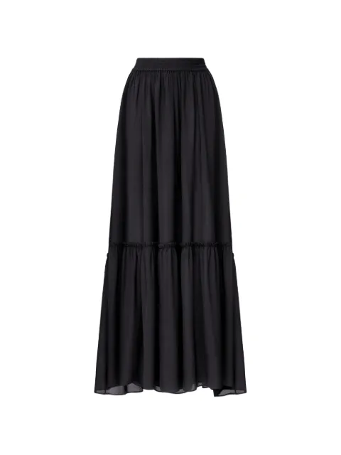 Jacob Lee tiered silk-chiffon maxi skirt Black WSS0095SS26BB