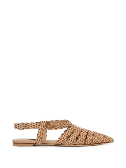 Casadei Avenida woven slingback flat pumps Brown 1H066B0101C29392605