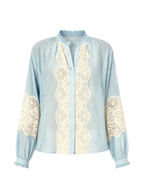Alix of Bohemia Poet lace-trim blouse Blue SS26POE213S