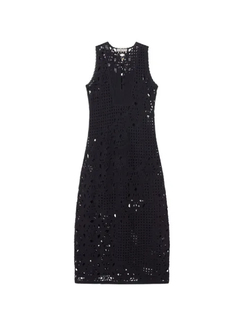 FRAME crochet-knit mini dress Black WE26KDR007