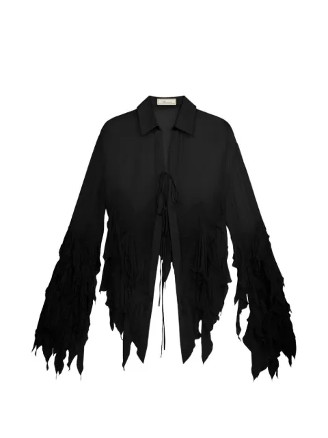 Blumarine asymmetric ruffled shirt Black P644C254A