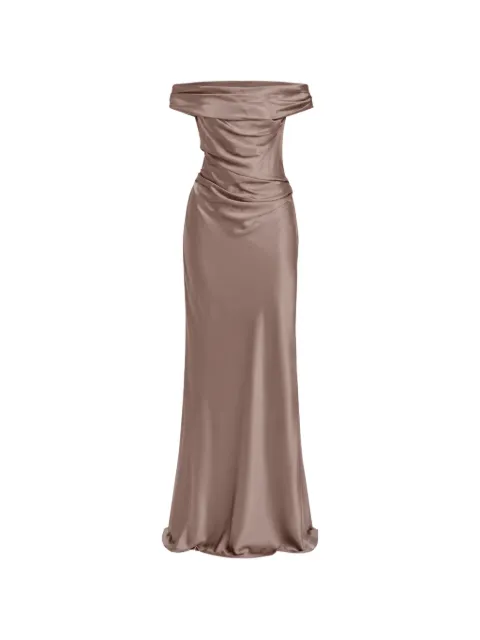 The Sei Bardot draped maxi gown Brown TS9228SP26