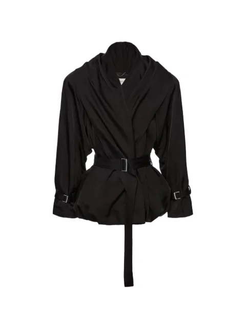 Magda Butrym belted draped-collar jacket Black 315526