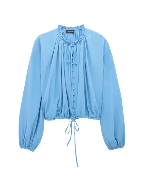 Jacob Lee ruffled button-front blouse Blue WST084SS26BC
