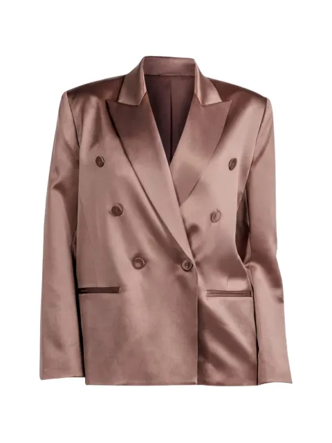The Sei double-breasted satin blazer Brown TS5035SP26