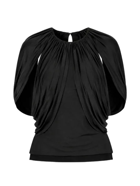 Anna October Evangeline draped blouse Black SS2640