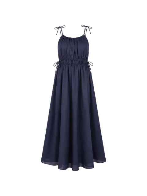 Pharaoh Cecelia tie-fastening flared maxi dress Blue PHA3183LV