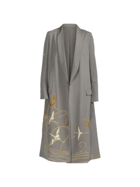 IBRIGU Irotomesode bird-print coat Grey 15IBOKI628