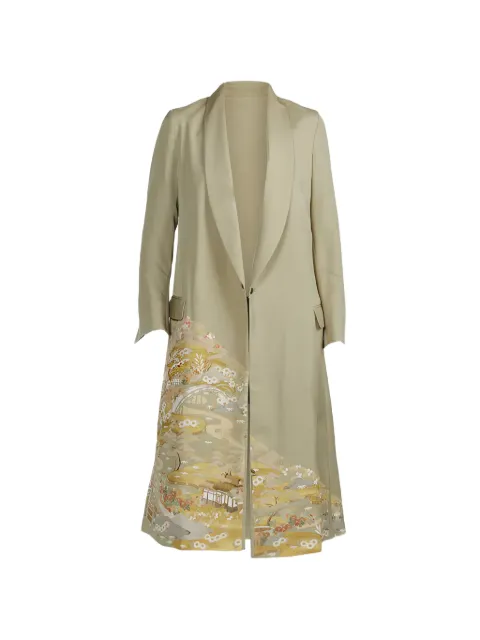 IBRIGU Irotomesode graphic-print coat Green 15IBOKI628