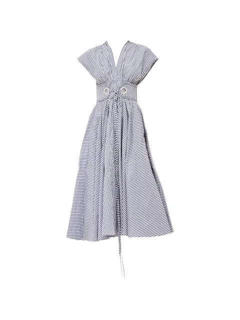 Alexis Riviera gingham-pattern midi dress Blue A12604491132