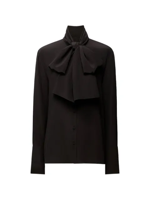 Another Tomorrow Signature bow blouse Black A225BL106