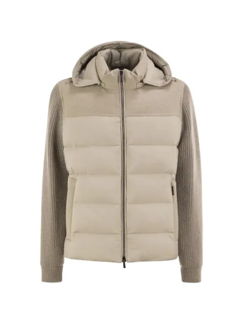 Moorer hooded padded jacket Neutrals MOUGI101201TEPAT95099