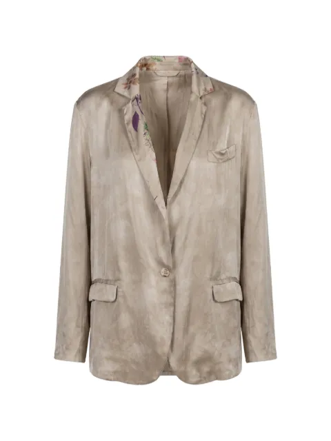 Avant Toi floral-print patchwork jacket Neutrals 226SD2243SERV