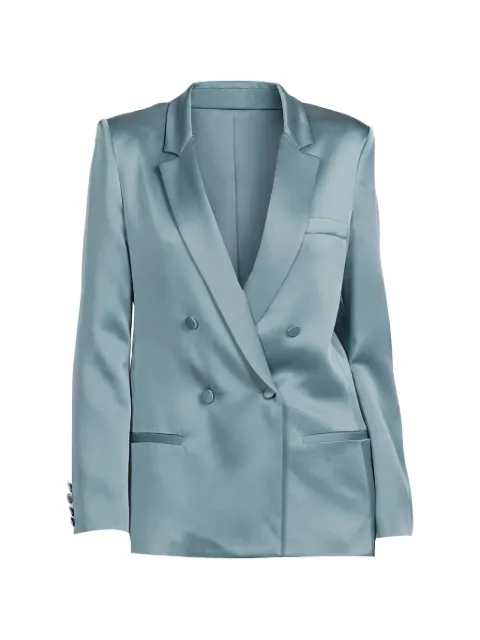 LAPOINTE double-breasted satin blazer Blue R1264018OJA