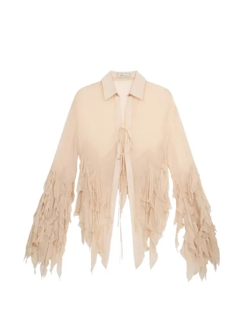 Blumarine ruffled silk blouse Neutrals P644C254A
