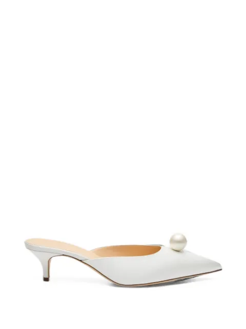 Magda Butrym pearl-embellished pointed-toe mules Neutrals 514526