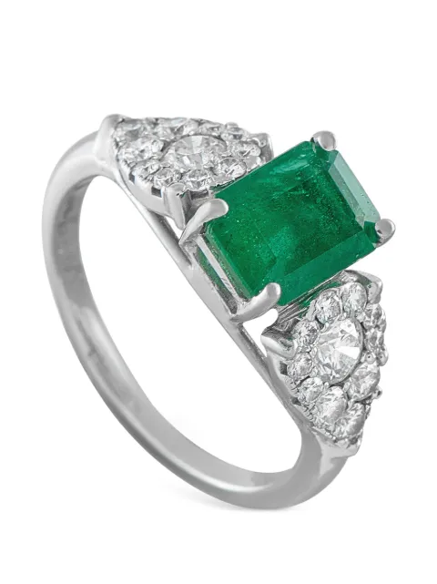 LB Exclusive embellished emerald and diamond ring Silver MF14070726