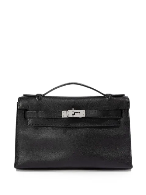 Hermès Pre-Owned Kelly Pochette leather tote bag Black DPEP9383