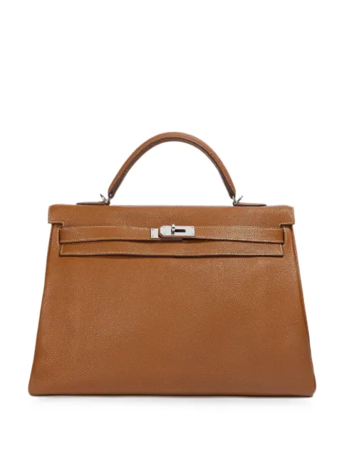 Hermès Pre-Owned 40 Kelly leather tote bag Brown CSKS9361