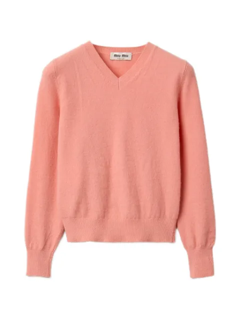 Miu Miu V-neck wool cardigan Pink MML08KSOOO6600