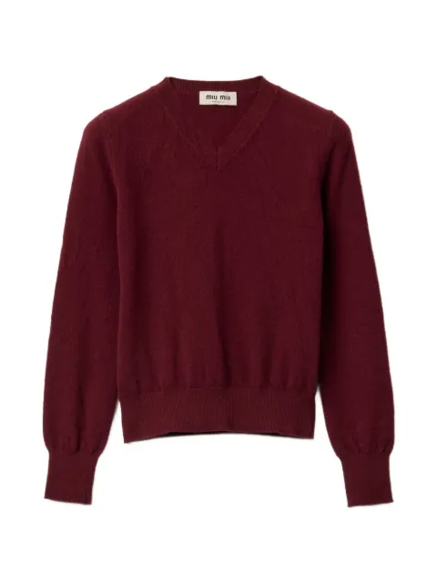 Miu Miu V-neck wool cardigan Red MML08KSOOO6600