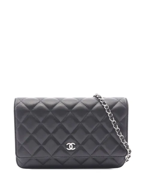 CHANEL Pre-Owned 2021-2026 CC Quilted Lambskin Wallet On Chain crossbody bag Black RSSKNQNYVG0L7V8H