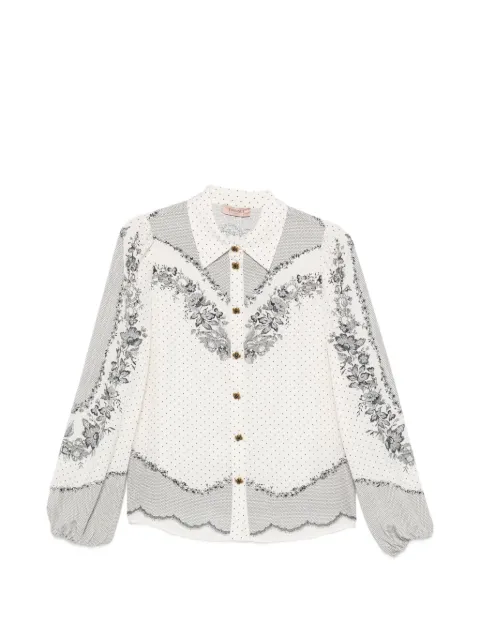 TWINSET floral-print polka-dot blouse Neutrals 262TP267D