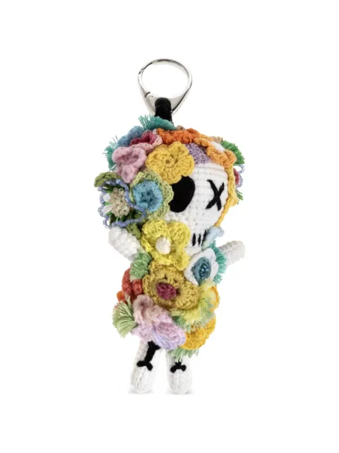 Alexander McQueen crochet floral-embellished bag charm White 8662811AAW1