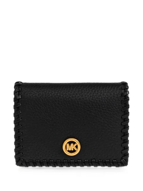 Michael Michael Kors whipstitch logo-plaque card holder Black 32T6A17D5U0