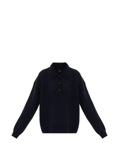 ANINE BING lee polo-collar sweater Blue A0912289