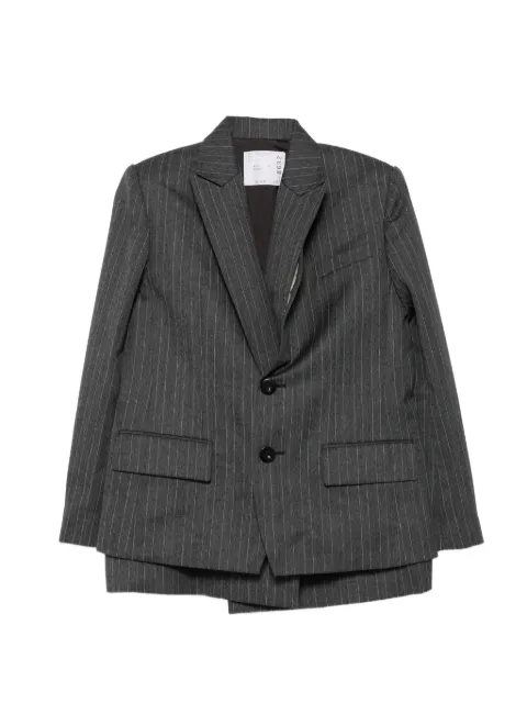 sacai pinstriped layered-detail blazer Black 2608632