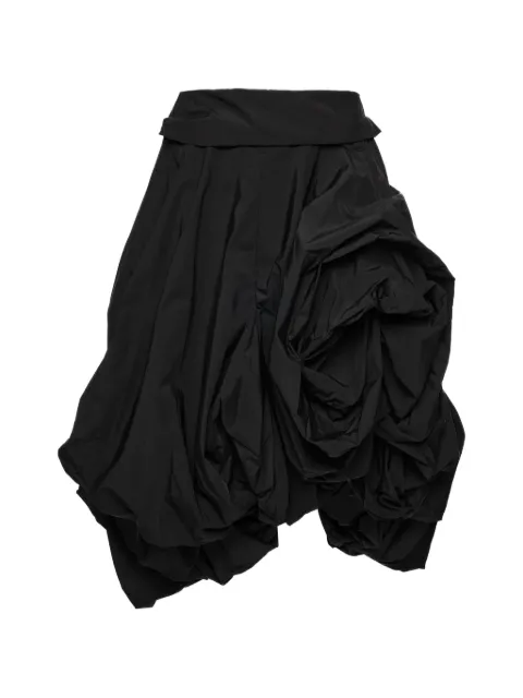 Magda Butrym draped floral-detail midi skirt Black 129526