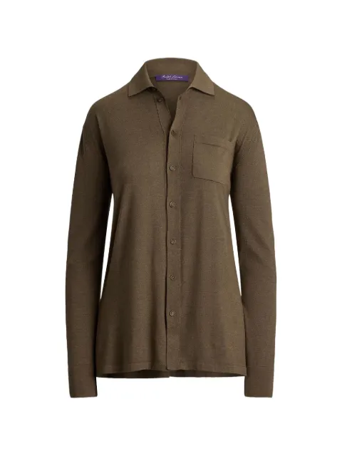 Ralph Lauren Collection knitted chest-pocket shirt Brown 290P18093