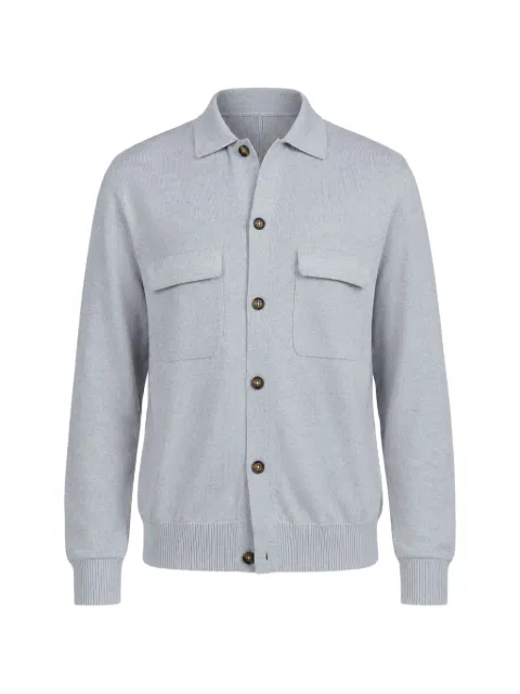 Eleventy button-up chest-pocket shirt Grey M76MAGM22MAG0M008