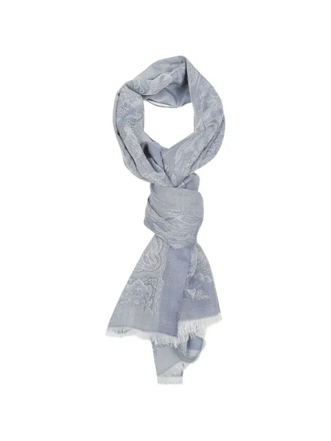 ETRO Paisley frayed scarf Blue MATA0038AQ13U