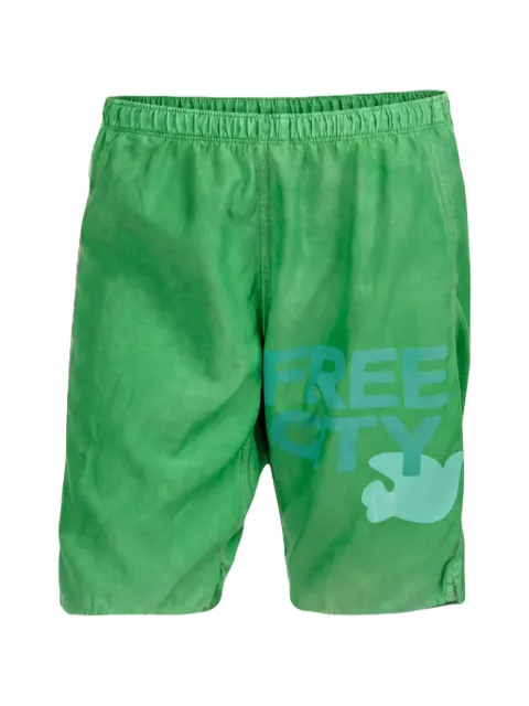 FreeCity logo-print elasticated shorts Green FCBCUT001